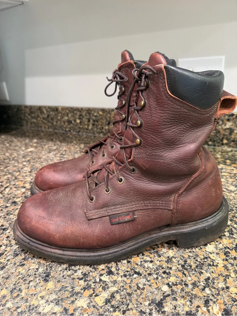 Men's Brown red wing supersole Leather Work Boots 10 EE